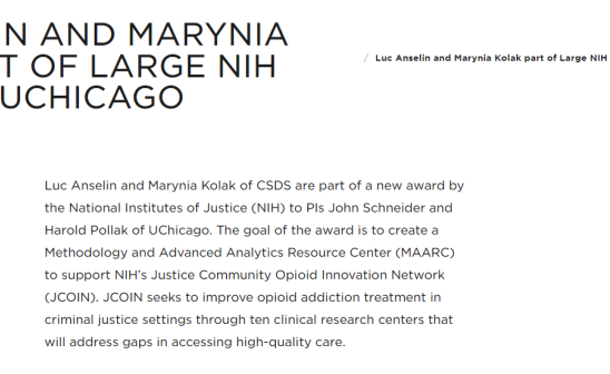 luc anselin and marynia kolak part of large nih award to uchicago