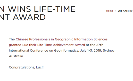 luc anselin wins life-time achievement award