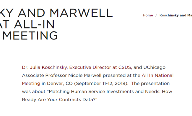 Koschinsky and Marwell Present at All-In National Meeting