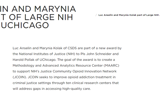luc anselin and marynia kolak part of large nih award to uchicago