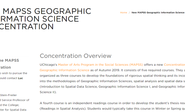 NEW MAPSS GEOGRAPHIC INFORMATION SCIENCE CONCENTRATION